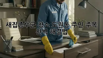 새집증후군 청소, 도원동 주민 주목! 🏡✨ 완벽 해결법